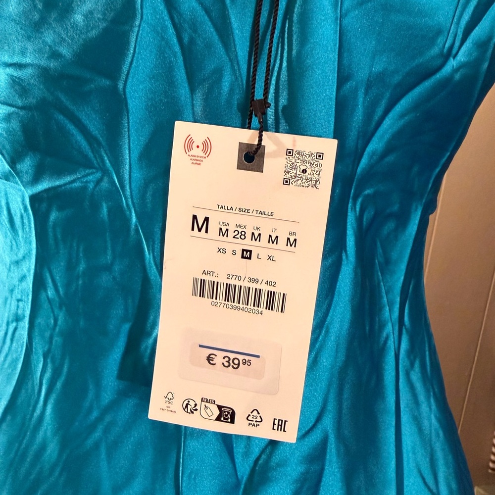 Zara Teal Satin Dress